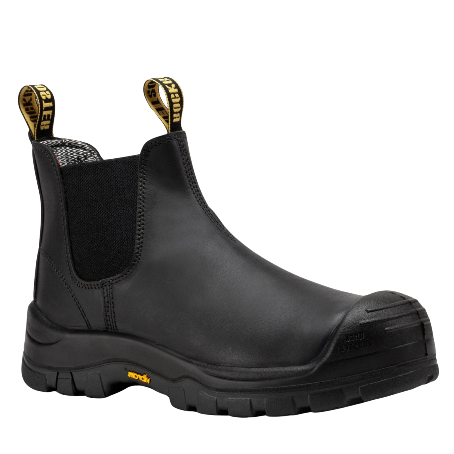 6” Black Composite Toe Pull-on Leather Work Boots