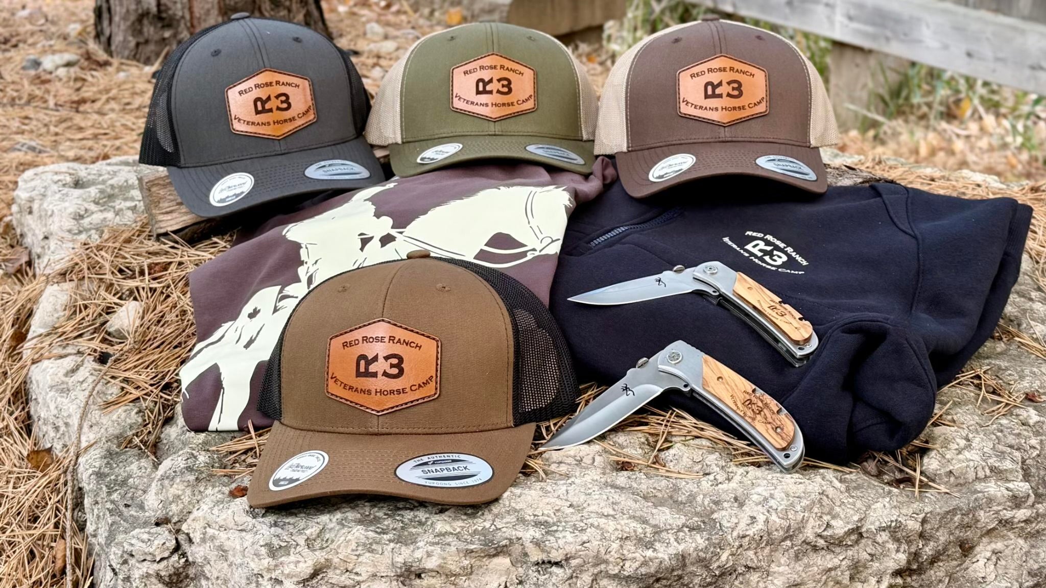 Red Rose Ranch Veterans Horse Camp (R3VHC) Logo Truckers Cap