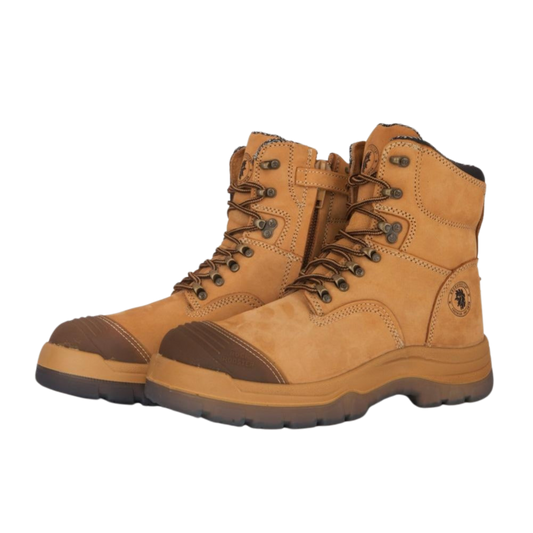 7" Zip-sided Steel Toe Leather Work Boots - The Kimberly