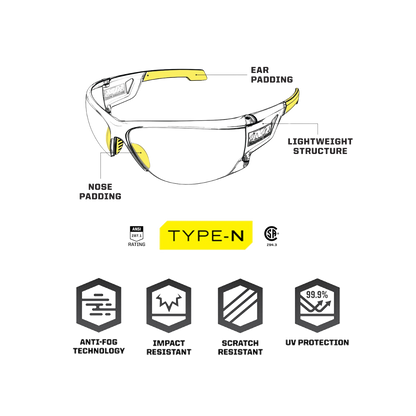 Mechanix Type N Smoke Frame Smoke Lens Safety Eyewear