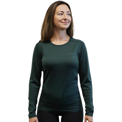 100% Merino Wool Base-layer Long Sleeve Crew Neck Shirt (Women’s)