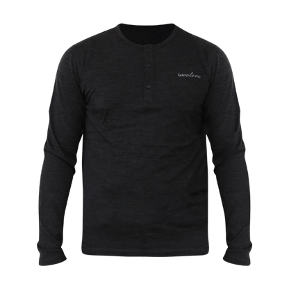 100% Merino Wool Long Sleeve Henley