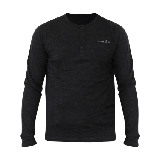 100% Merino Wool Long Sleeve Henley