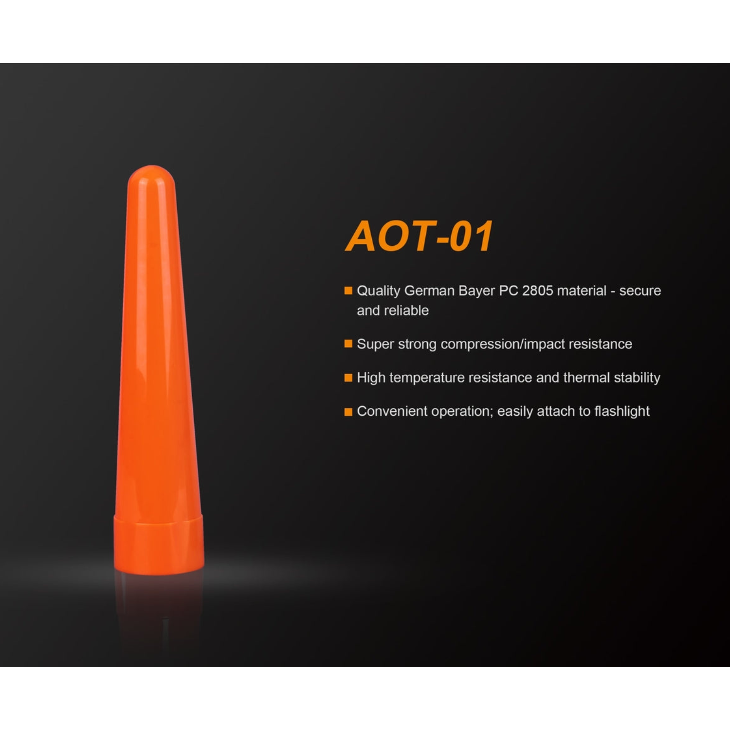 fenix flashlight cone AOT-01 Traffic Wand you can easily convert your flashlight into a highly visible traffic wand that can be seen from a far distance Fenix AOT04 Red Traffic Safety