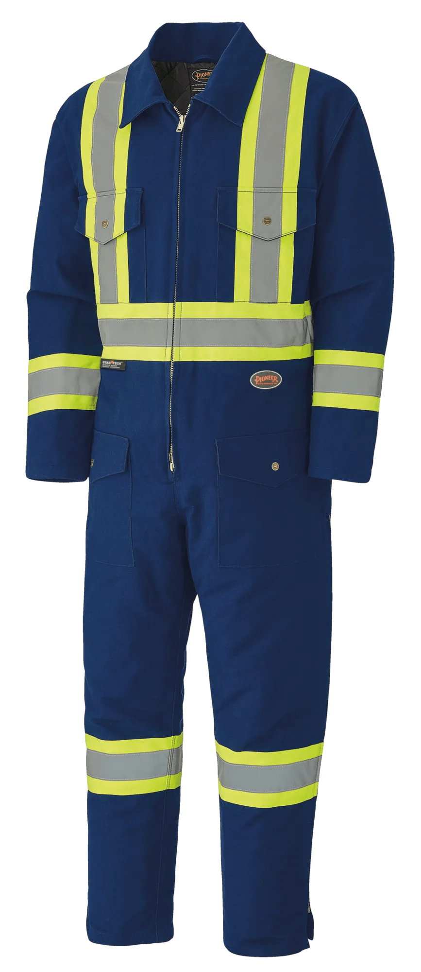 Pioneer - Hi–Vis Quilted Cotton Duck Safety Coveralls